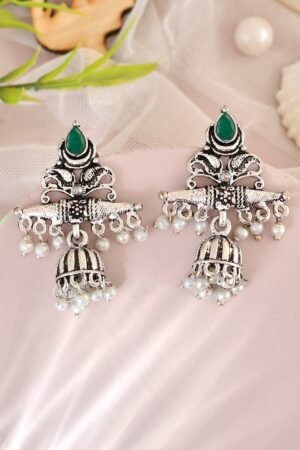 Classic Green stone Jhumka 3-SET combo