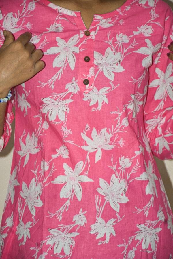 Neck Charm Pink Kurti - Image 3